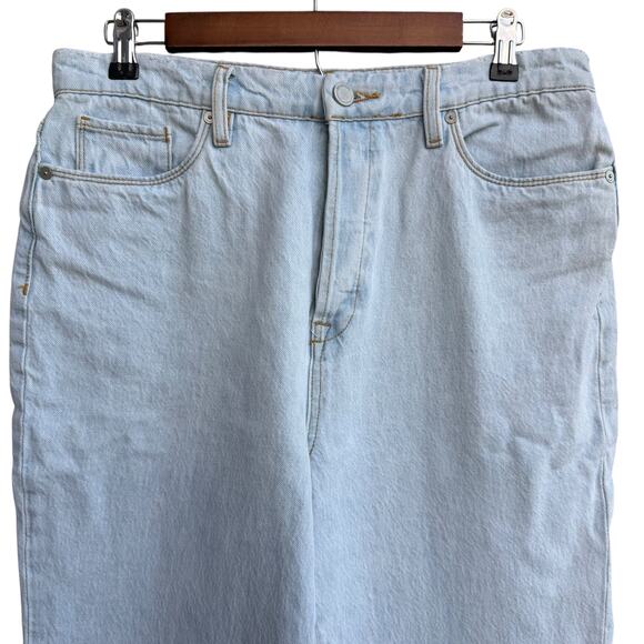 Blank NYC The Cooper High Rise Slim Straight Jeans 30 Light Wash Side Slit - Picture 3 of 9